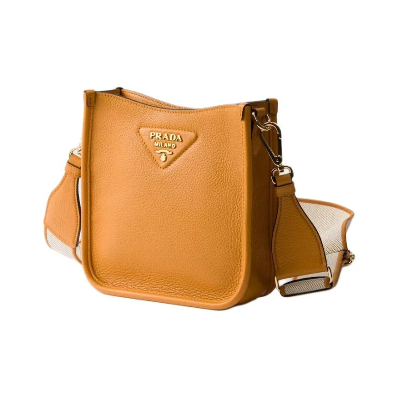 PRADA Leather Shoulder Bag Mini Women's Amber-1
