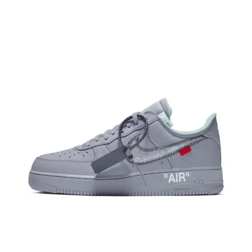 OFF WHITE x Nike Air Force 1 Anti Slip Wear Resistant Low Top Skateboard Shoes Unisex Dark Gray