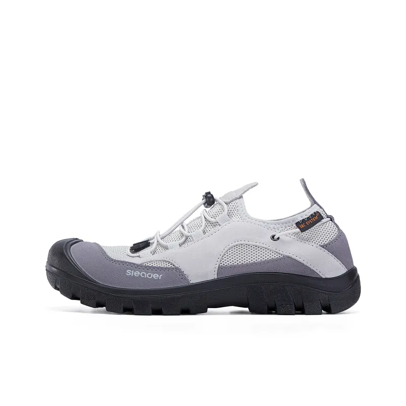 SLEADER Deep Water Cool Series Cushioning Lightweight Rebound Low Top Hiking Shoes Men's Feather Gray-0