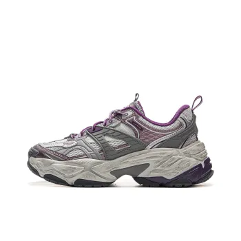 LiNing Red Sugar 2 Height Increasing Anti Slip And Wear Resistant Low Top Casual Shoes Women's Gray Purple