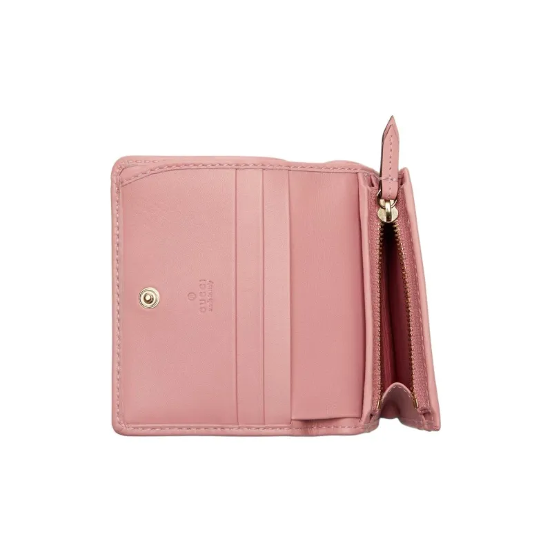 GUCCI GG Emblem Coated Fabric Wallet Mini Women's Pink-3