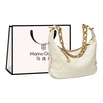 Marino Orlandi Top Grain Cow Leather Bonded Synthetic Leather Handbag Shoulder Bag Large Size Women's Black