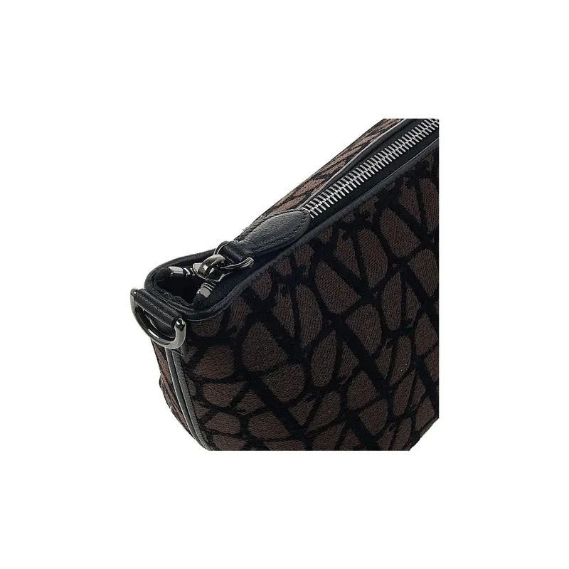 Valentino Cotton One Shoulder Handbag Women's Chocolate Brown-6