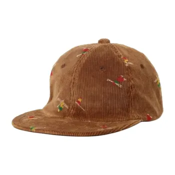 Beams Cotton, Elastane, Polyester, Cow Leather, Corduroy Baseball Caps Men's Brown