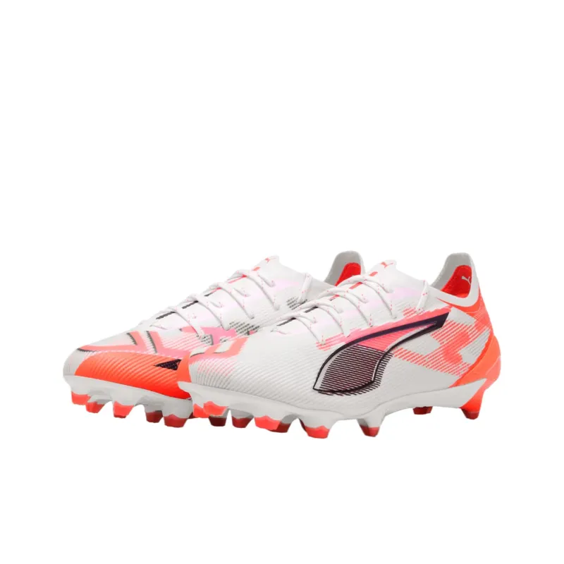 PUMA Ultra 5 Cushioning Anti-Slip Wear-Resistant Support Balance Impact-Resistant Soccer Shoes Women's White Orange-1