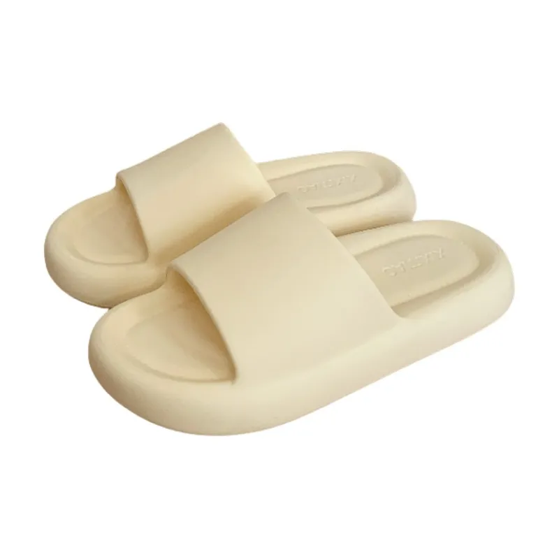 Thin Strips Slippers Unisex, White-14