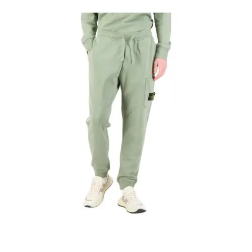 STONE ISLAND Knitted Sweatpants Men's Sage Green