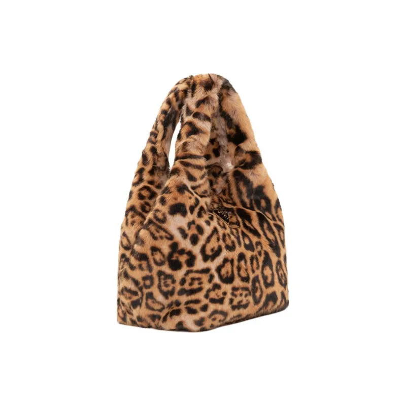 GUESS Fabric Bucket Bags One Shoulder Handbags Medium Size Women's Leopard Print-1