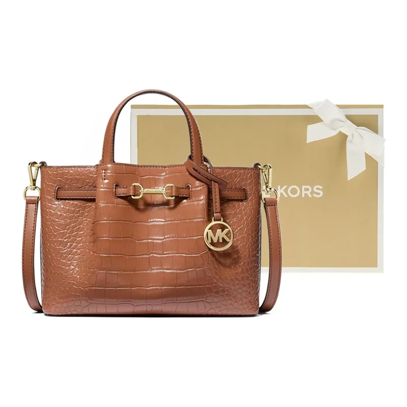 MICHAEL KORS Carson Small Crocodile Embossed Satchel-3