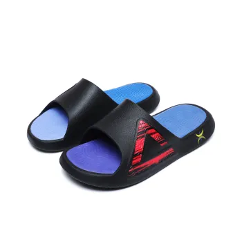 PEAK Attitude 7.0 Graffiti Slip Resistant Abrasion Resistant Cushioning Slide Slippers Unisex Red Blue Mismatched