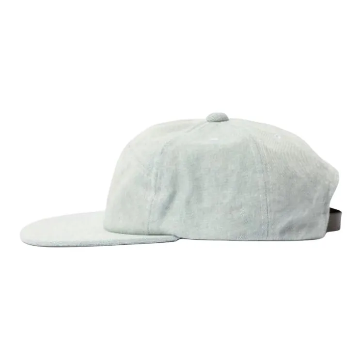 Beams Cotton, Cow Leather, Fabric Baseball Caps Men's Blue-1