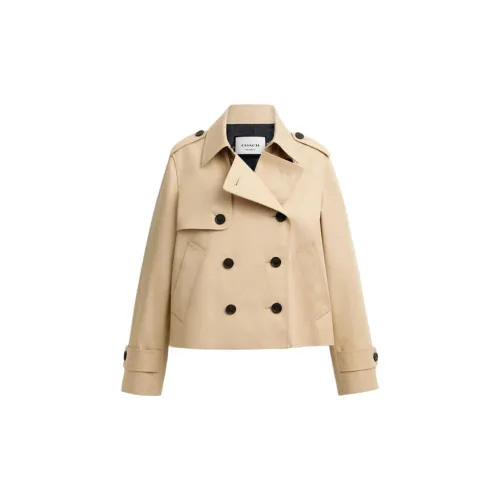 COACH SS25 Trench Coat Women's Bright Khaki