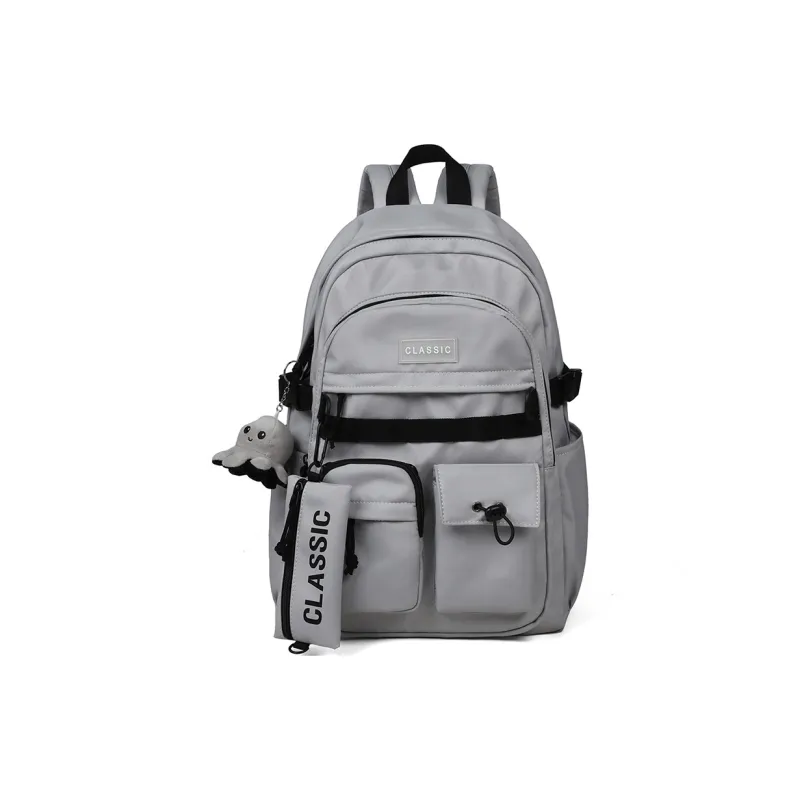 COMELY Fabric Women's Backpack Laptop Bag Regular Unisex Gray-1