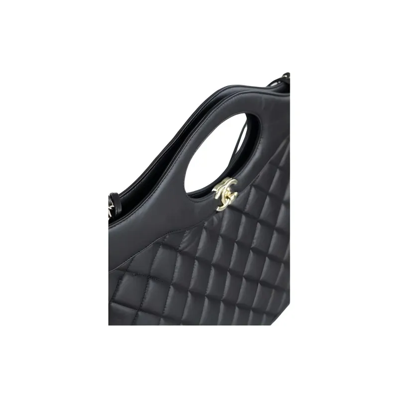 CHANEL Sheepskin Tote Bag, Shopping Bag, Crossbody Bag Women's Black-3