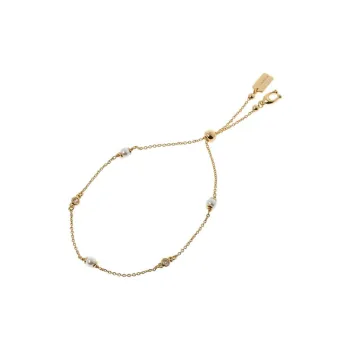 COACH Brass Gold Pearl Bracelets Unisex Gold