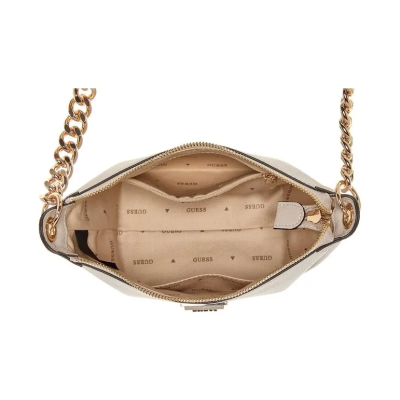 GUESS Artificial Leather Shoulder Bag Medium Size Women's White-3