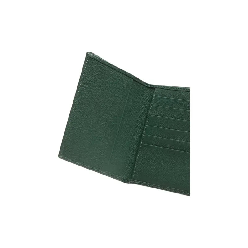 ZARA Cow Leather Wallet Men's Green-3
