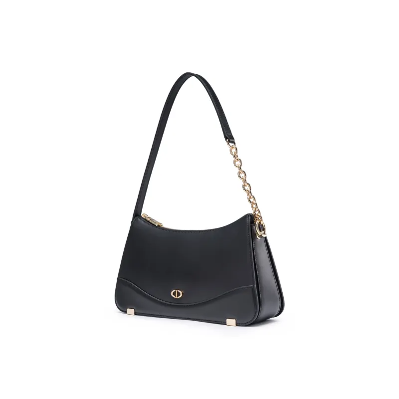Chrisdien Deny Cow Leather Crescent Bag Shoulder Bag Regular Men's Black/Brown-2