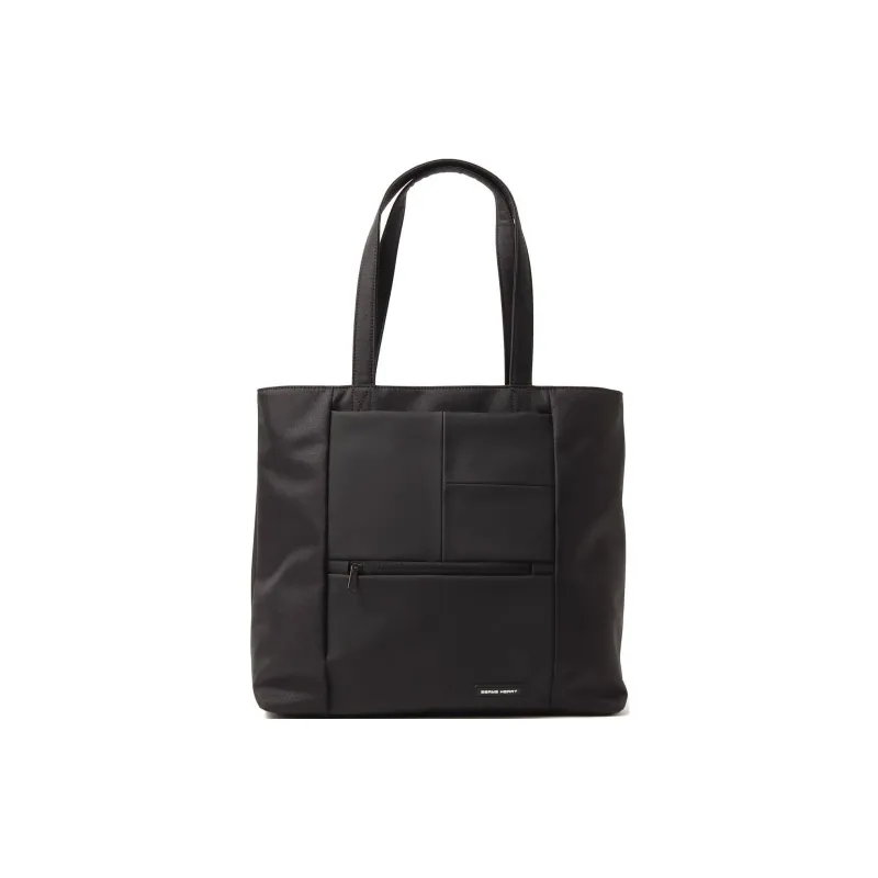 Beams Heart Polyester Tote Bag, Shopping Bag, Shoulder Bag Men's Black-0