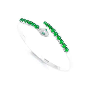 Clear Snow Ice Glutinous Bangles Unisex