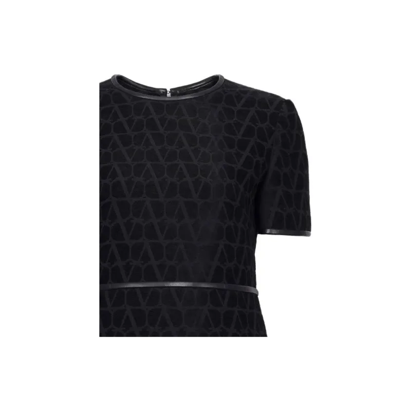 Valentino Short Sleeved Dress Women's Black-3