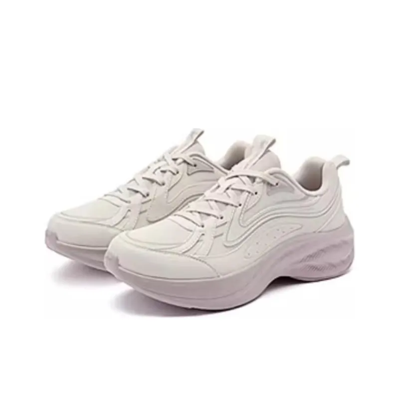 QIAODAN Cushioning Abrasion Resistant Thermal Low Top Running Shoes Women's Beige Pink-1