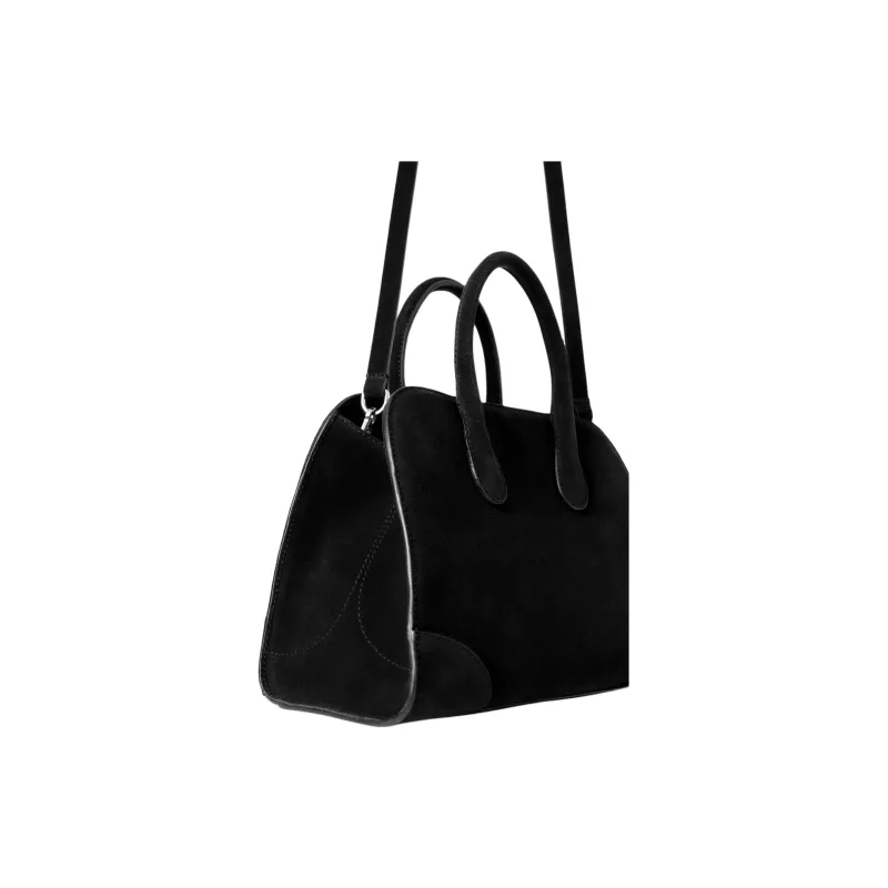 COS Leather Bowling Bag, Shoulder Bag, Crossbody Bag, Handbag Mini Women's Black-1