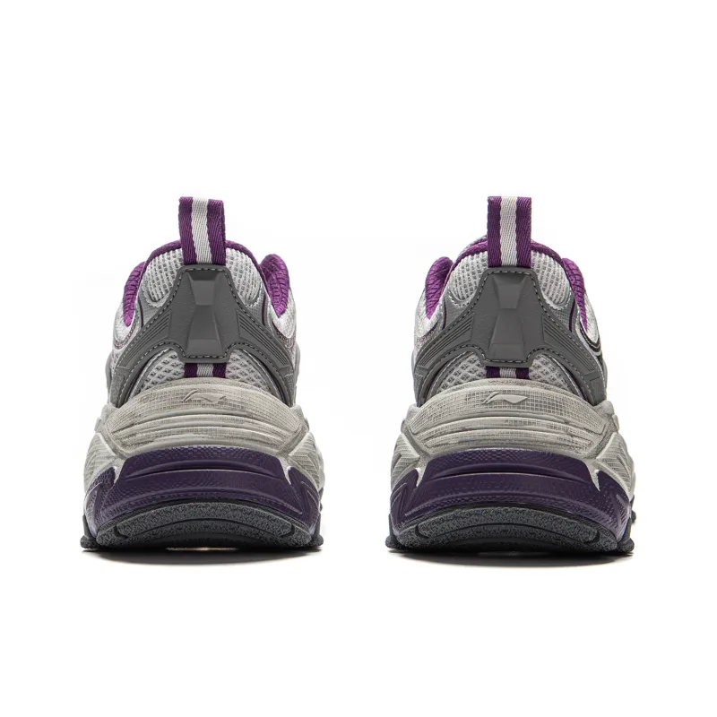 LiNing Red Sugar 2 Cushioning Anti-Slip And Wear-Resistant Support Low-Top Casual Shoes Women's Gray Purple-4