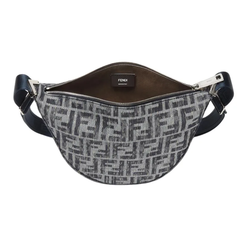 FENDI Cotton Messenger Bag Crossbody Bag Shoulder Bag Small Size Men's Blue-3