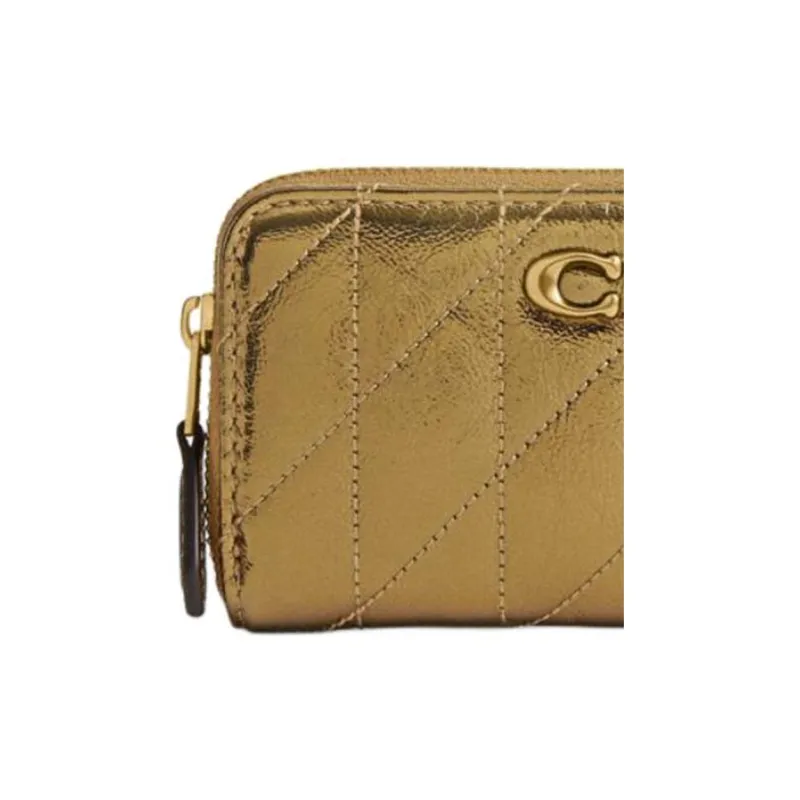 COACH Sheepskin Card Holder Trumpets Women's Gold-4