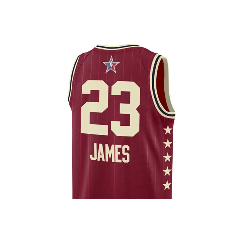 Jordan Basketball Jerseys LEBRON James Size 23 2024 All Star Player Edition Men's Deep Red-2