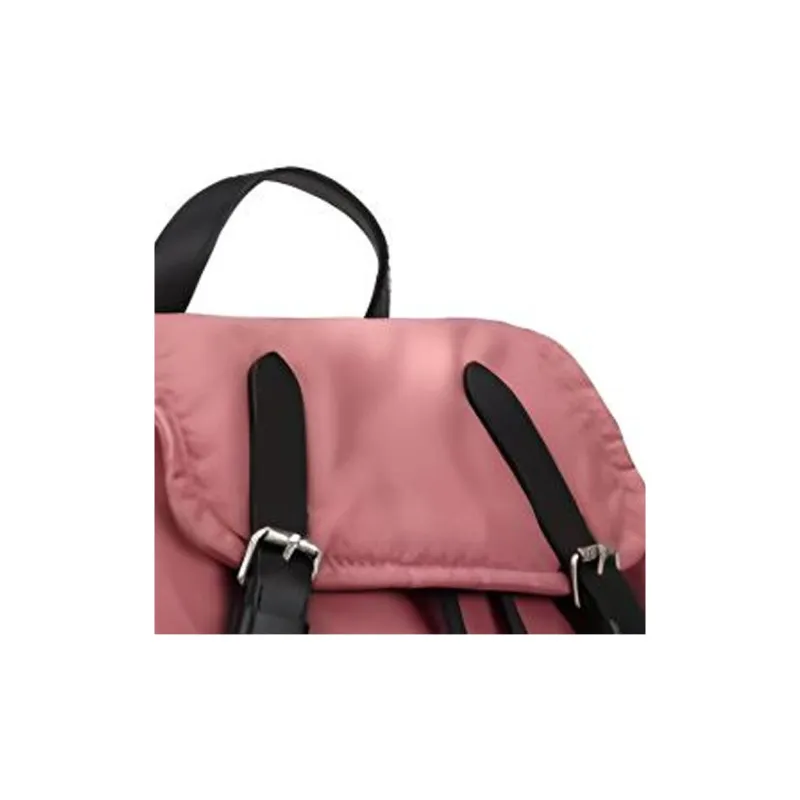 Burberry Calfskin With Nylon Backpack Small Size Women's Pink Bean Color-4