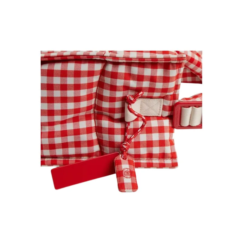 Coachtopia Fabric Tote Bag, Shopping Bag, Shoulder Bag, Handbag Tubas Women's Red & White Checkered-4