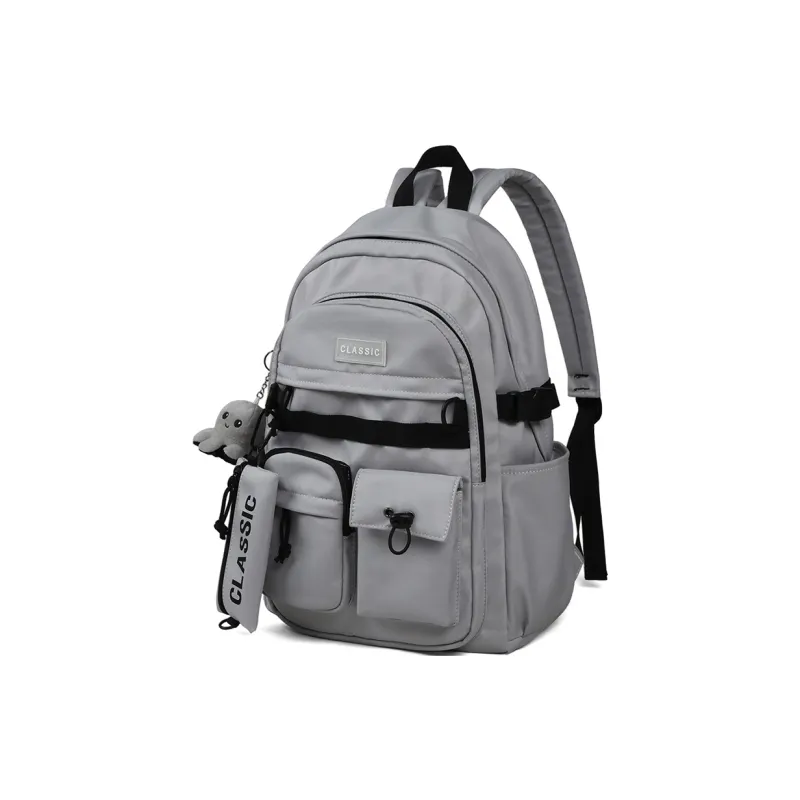 COMELY Fabric Women's Backpack Laptop Bag Regular Unisex Gray-2
