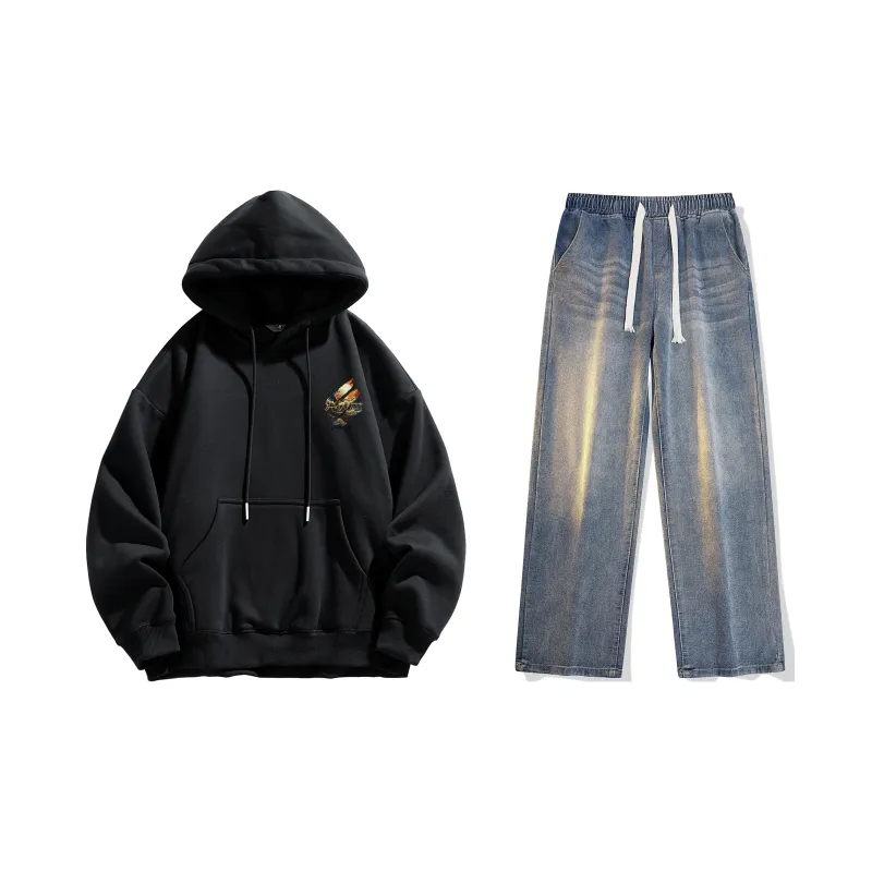 Airwalk Sweatshirt Set Unisex Black-71