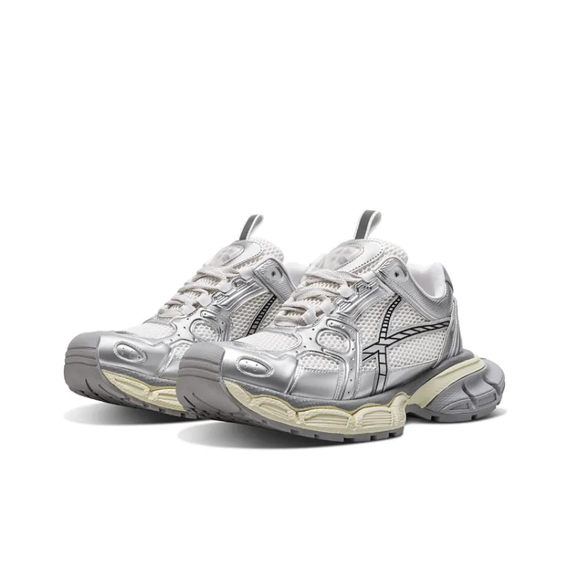 HART DAVIS X103 Series Chunky Sneakers Unisex Low Top Silver-10