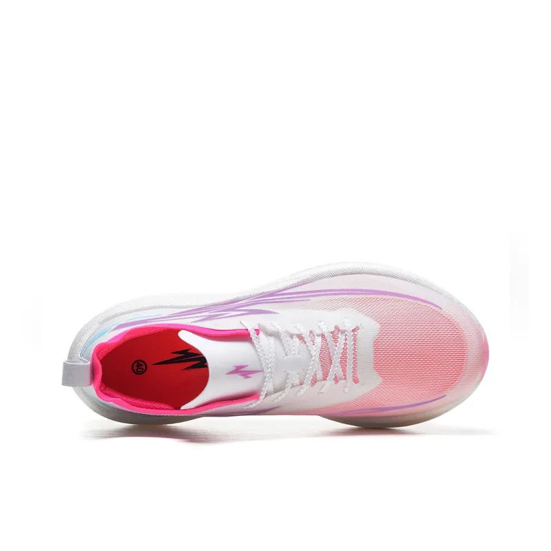 Dynamic Power Anti Slip And Wear Resistant Breathable Low Top Carbon Plate Running Shoes Unisex Dream Pink-2