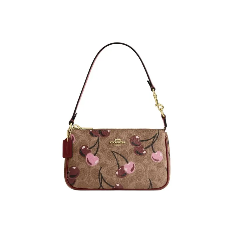 COACH Nolita Artificial Leather Handbag Small Size Women's Brown Yellow-0