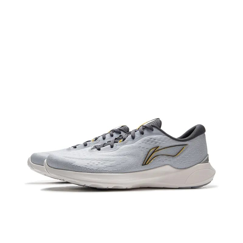 LiNing Qingyi Cushioning Breathable Rebound Low Top Casual Sprint Running Shoes Men's Dawn Gray-2