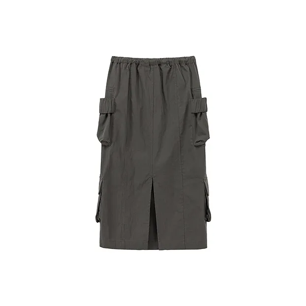 CHUU Casual Long Skirts Women's Carbon Gray-1