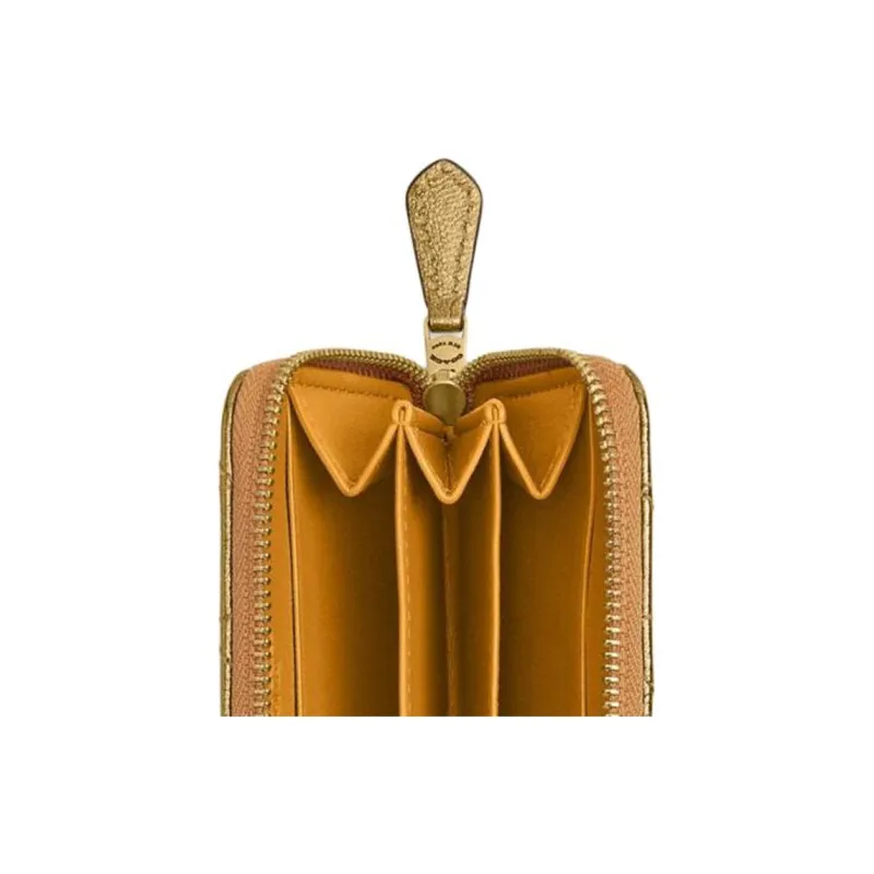 COACH Sheepskin Card Holder Trumpets Women's Gold-3