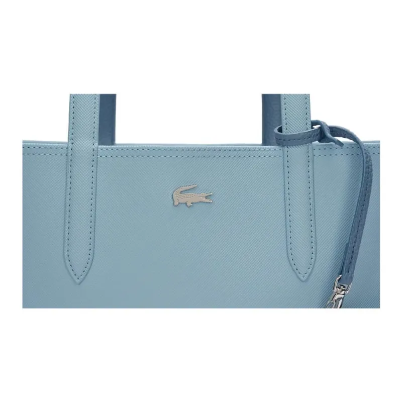 LACOSTE PVC Tote Bag, Shopping Bag, Handbag, Shoulder Bag Tubas Women's Light Blue & Gray Blue-3