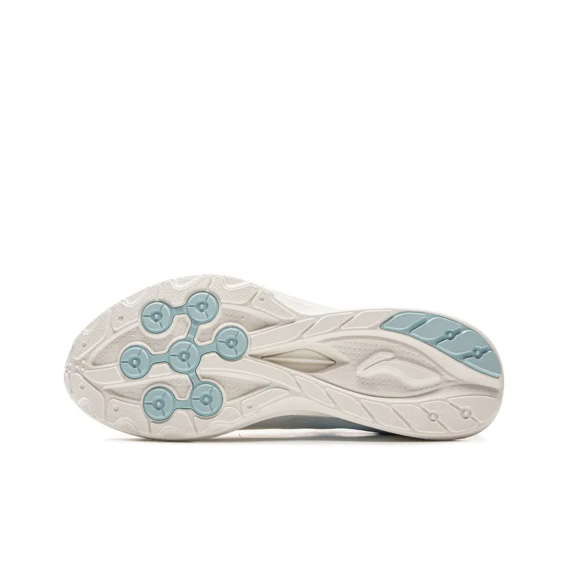 LiNing Qingyi Cushioning Rebound Breathable Low-Top Sprint Running Shoes Women's White Blue-6
