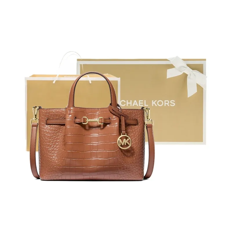 MICHAEL KORS Carson Small Crocodile Embossed Satchel-5