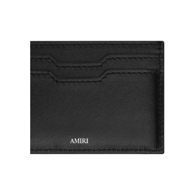AMIRI Leather Card Holder Unisex Black-3