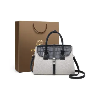 ZOOLER Polyester Cotton Blend One Shoulder Handbag Medium Size Women's Black