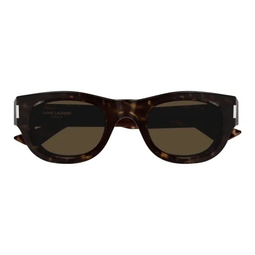 SAINT LAURENT Panthenol Irregular Shape Sunglasses Unisex Tortoiseshell