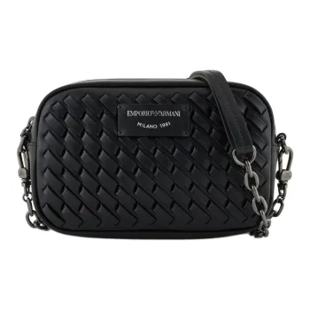EMPORIO ARMANI Cow Leather Camera Bag, Shoulder Bag Women's Black