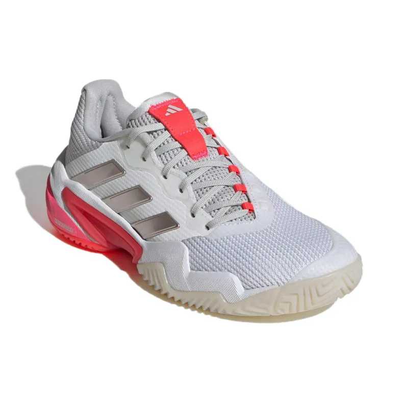Adidas Barricade 13 Cloud White Champagne Met. Lucid Red Women's-2