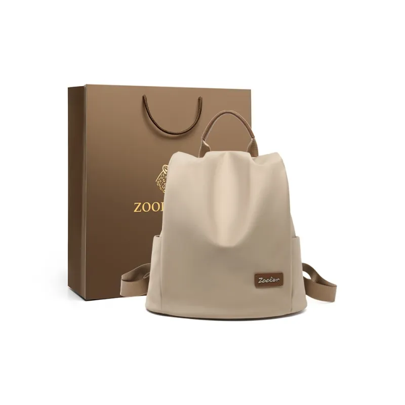 ZOOLER Oxford Backpack Large Size Women's Black/Navy Blue/Apricot-0